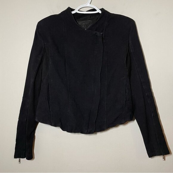 Anthropologie Blank NYC Mesh Detail BlackCrepe Jacket size M - Picture 9 of 10